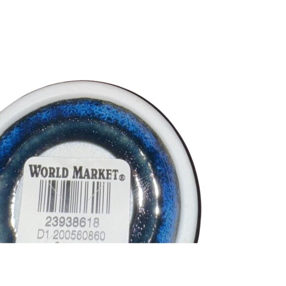 Hand-Painted Blue Floral Ceramic Mug - 12 Oz Capacity - World Market - 4.5" Tall - Picture 2 of 7